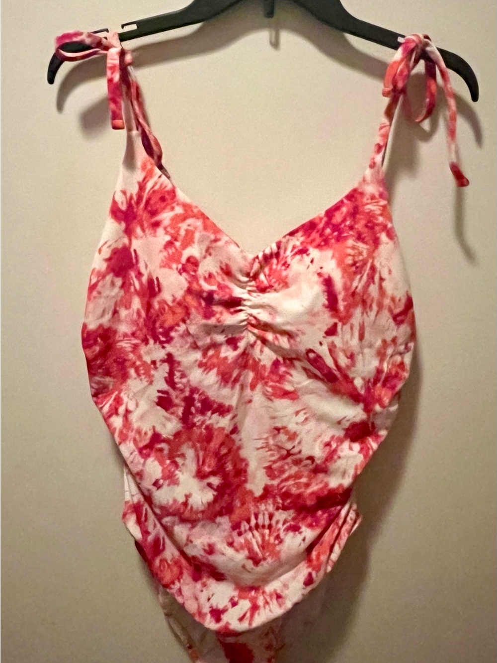 Time and Tru Pink and White Tie-Dye Swimsuit